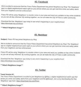 “Social Media Template” via Frisco Police Department